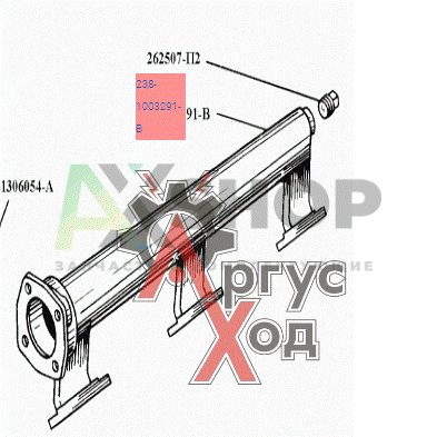 238-1003291-В Труба водяная левый в сборе